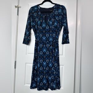 Ann Taylor Blue Patterned Dress